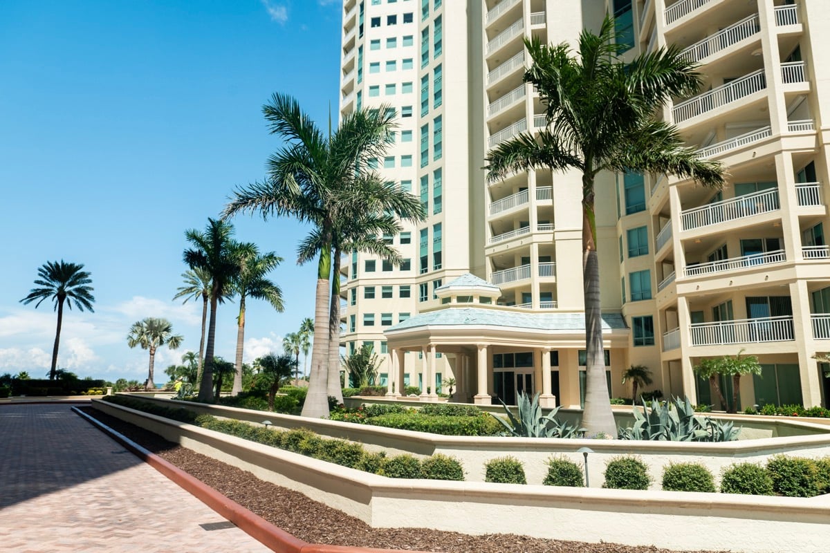 HOA commercial landscape beds along beach