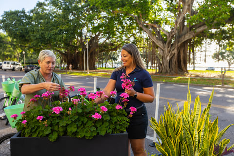 account manager property commercial site walk inspection planter container flowers 6