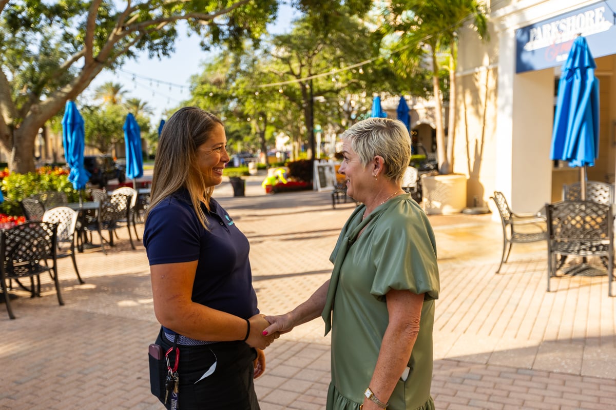 account property manager inspection talk walk review hand shake meeting