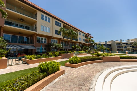 brick paver patio planting beds condos hoa commercial 2