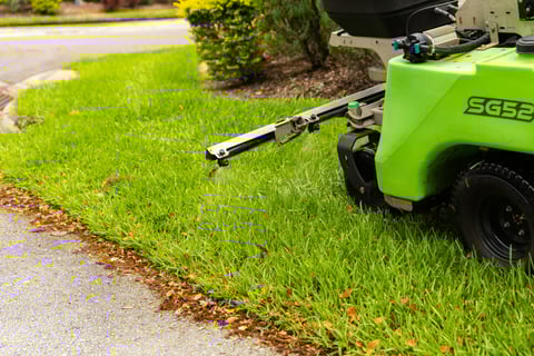 lawn being fertilized