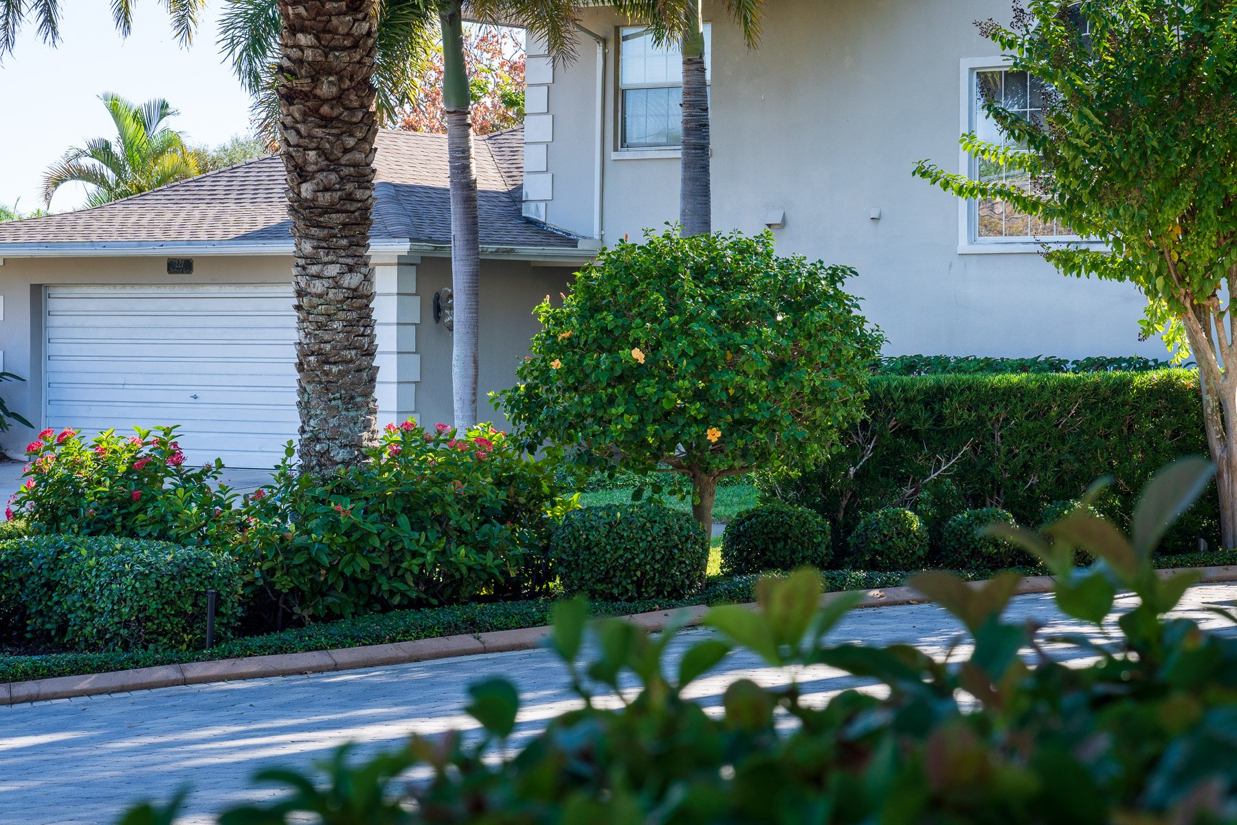 Landscape maintenance street view of residential property 