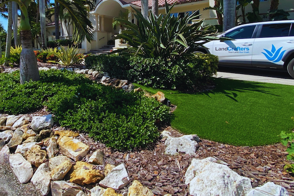 landscape beds with rock edging
