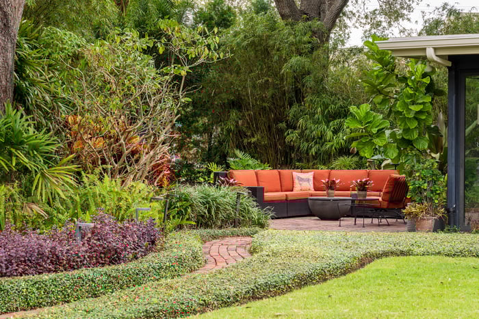 backyard patio and landscaping