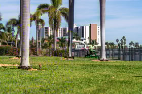 residential landscape maintenance crew mowing lawn 3