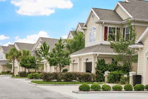 hoa neighborhood with  plants and trees