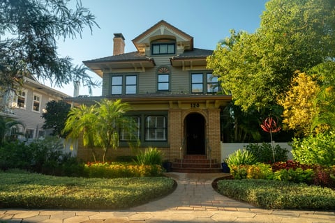 Residential landscape front of house landscape beds-1