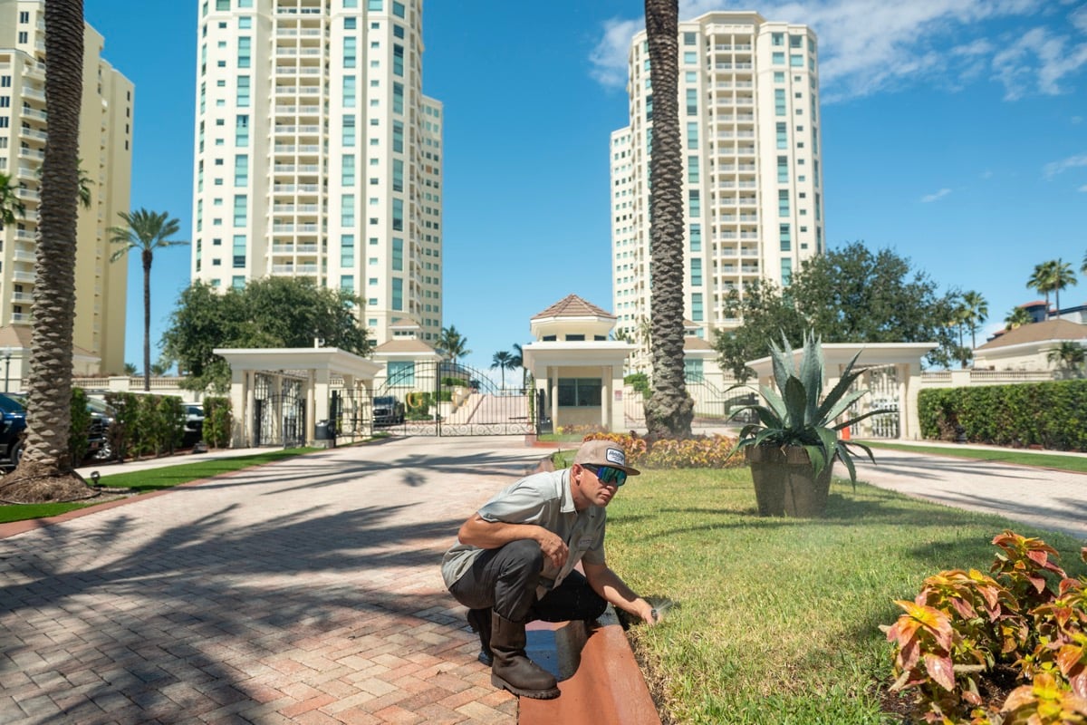 commercial hoa landscape maintenance crew irrigation 3