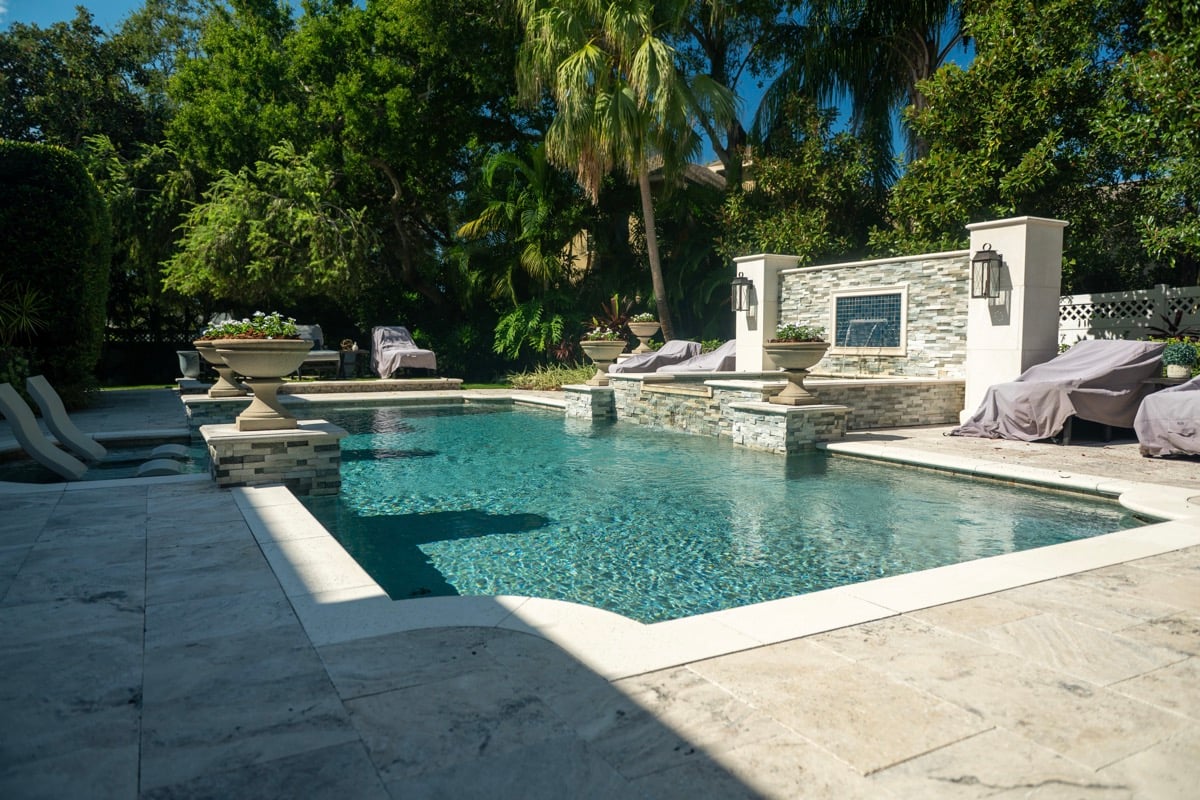 residential landscape backyard patio pool landscape beds 3