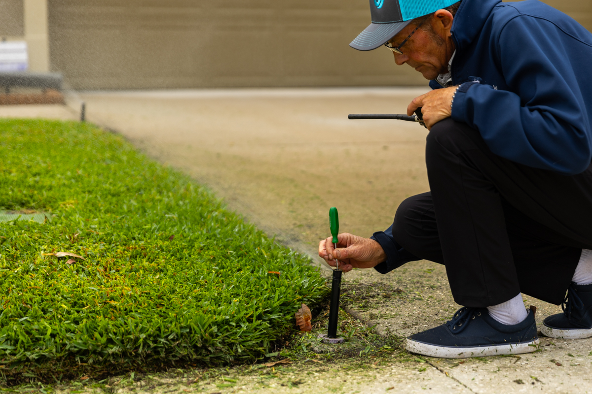 irrigation tech repair sprinkler adjustment